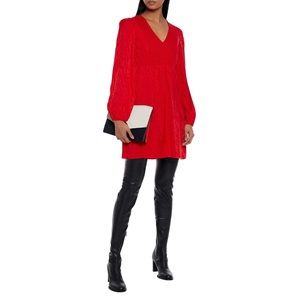 NWT ❤️ Maje shirred satin-jacquard mini dress $295